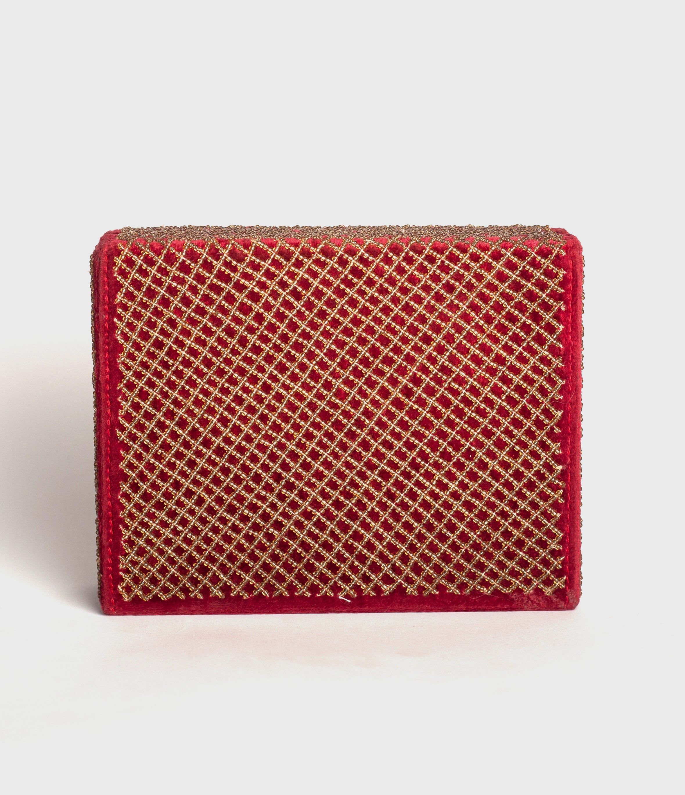 Maroon Zardozi Clutch